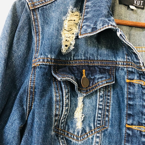 KUT from the Kloth distressed Jean jacket - Picture 3 of 8